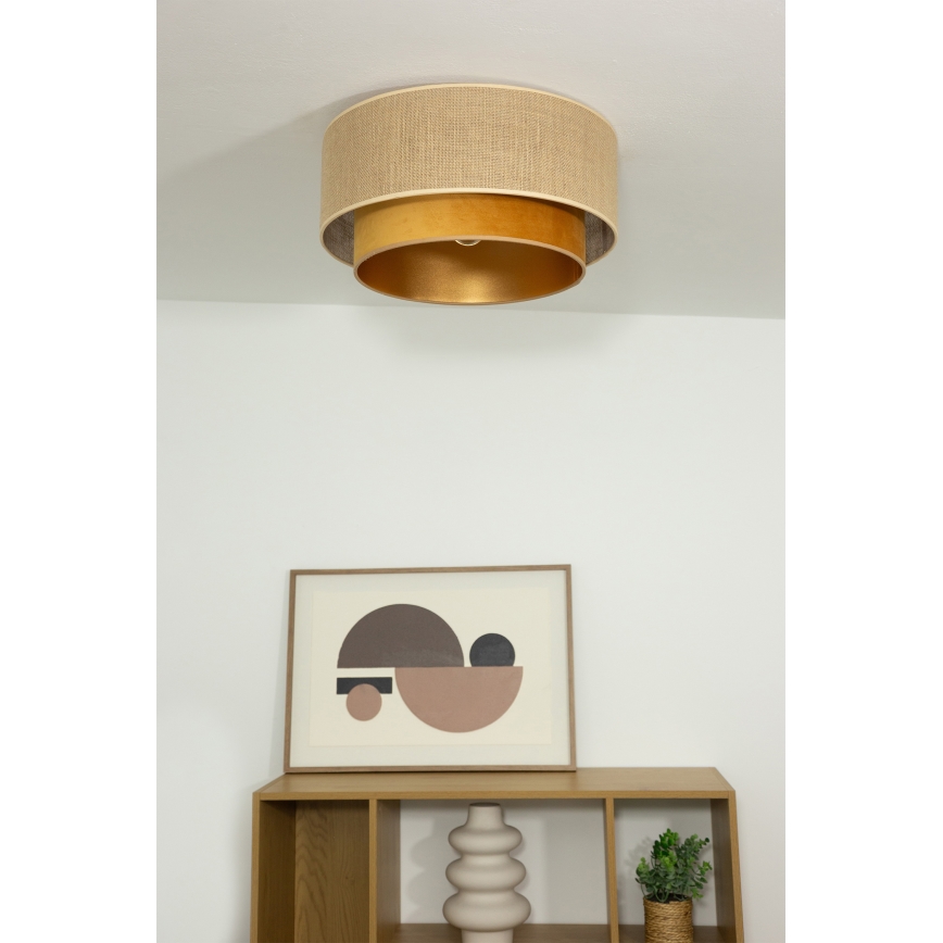 Plafoniera SARTA 1xE27/60W/230V Ø 45 cm rame/iuta