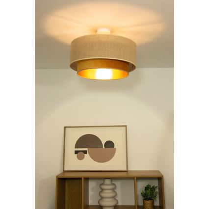Plafoniera SARTA 1xE27/60W/230V Ø 45 cm rame/juta