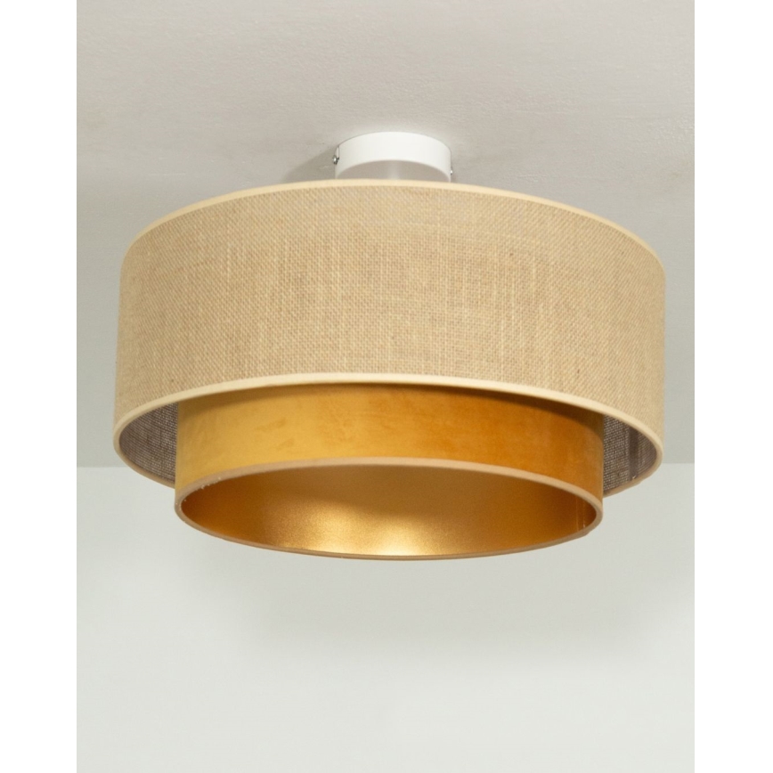 Plafoniera SARTA 1xE27/60W/230V Ø 45 cm rame/juta