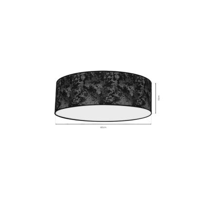 Plafoniera SATINO 3xE27/60W/230V nera/grigia