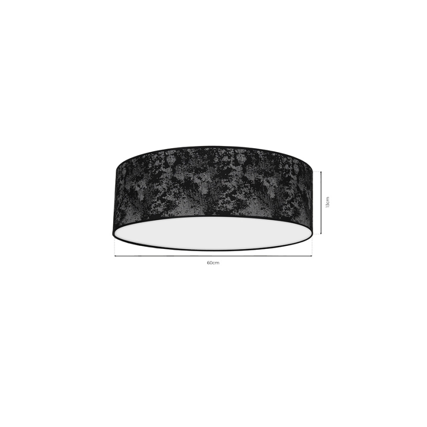Plafoniera SATINO 3xE27/60W/230V nera/grigia