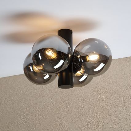 Plafoniera SFERIO 4xE14/5W/230V nero/nero fumé