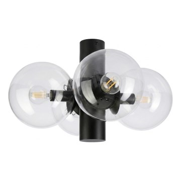 Plafoniera SFERIO 4xE14/5W/230V nero/trasparente