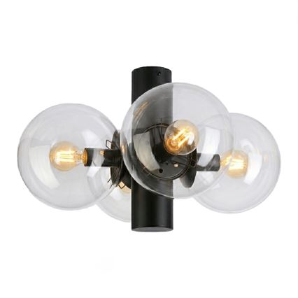 Plafoniera SFERIO 4xE14/5W/230V nero/trasparente