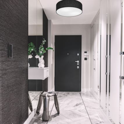 Plafoniera SIRJA 2xE27/15W/230V Ø 45 cm, nero