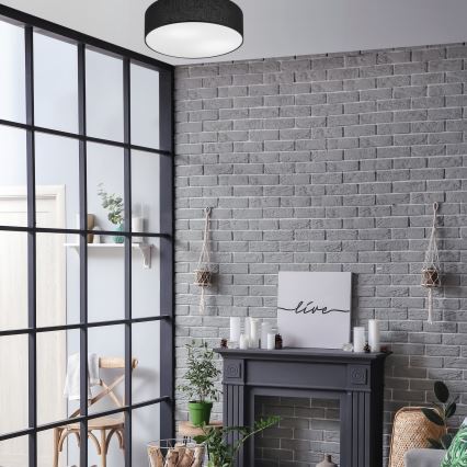 Plafoniera SIRJA 2xE27/15W/230V Ø 45 cm, nero