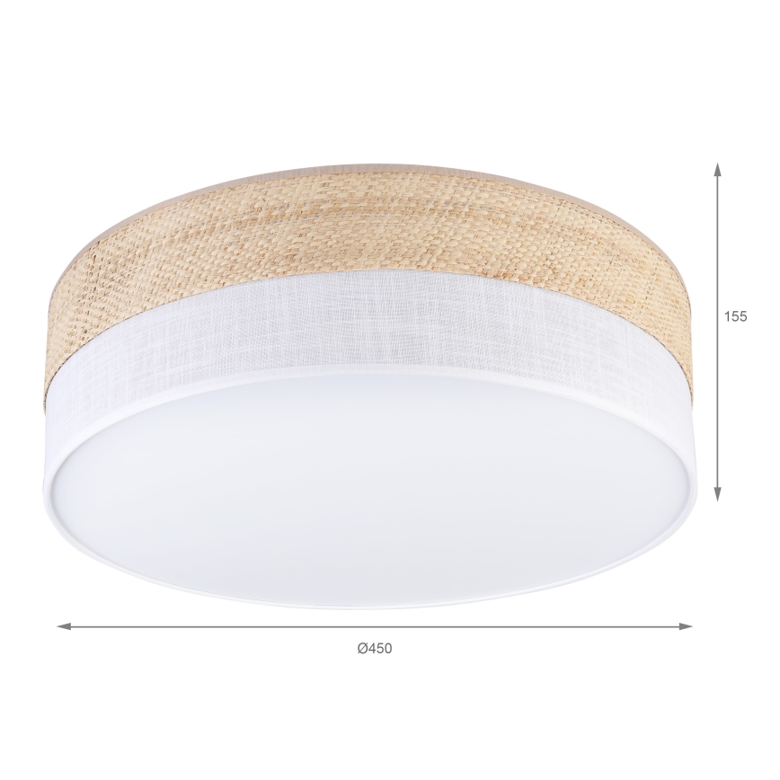 Plafoniera SIRJA BOHO 2xE27/15W/230V Ø 45 cm beige/bianco