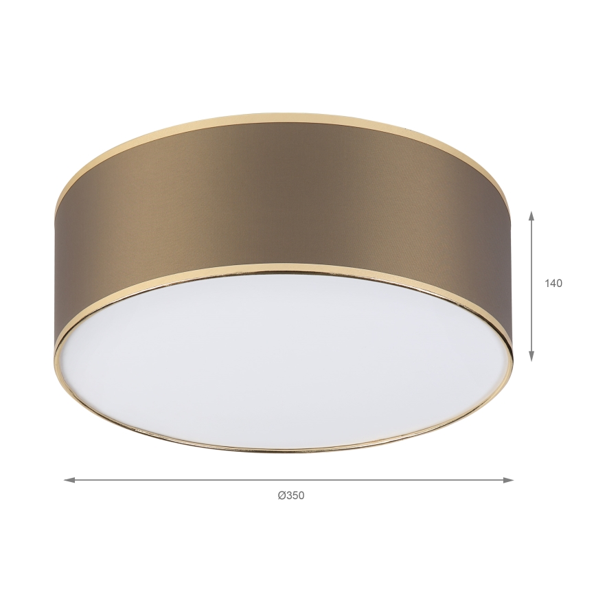 Plafoniera SIRJA DOUBLE 2xE14/15W/230V diametro 35 cm marrone/oro