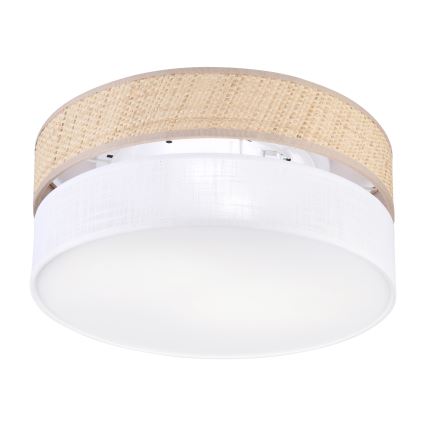 Plafoniera SIRJA DOUBLE BOHO 2xE14/15W/230V Ø 35 cm beige/bianco