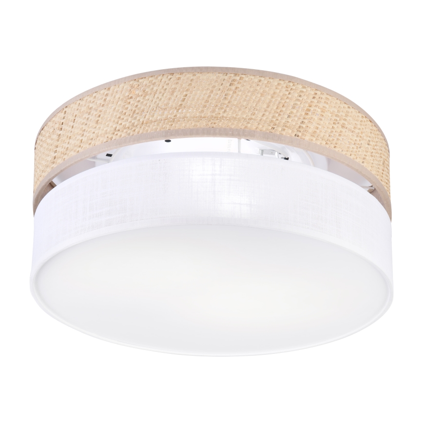 Plafoniera SIRJA DOUBLE BOHO 2xE14/15W/230V Ø 35 cm beige/bianco