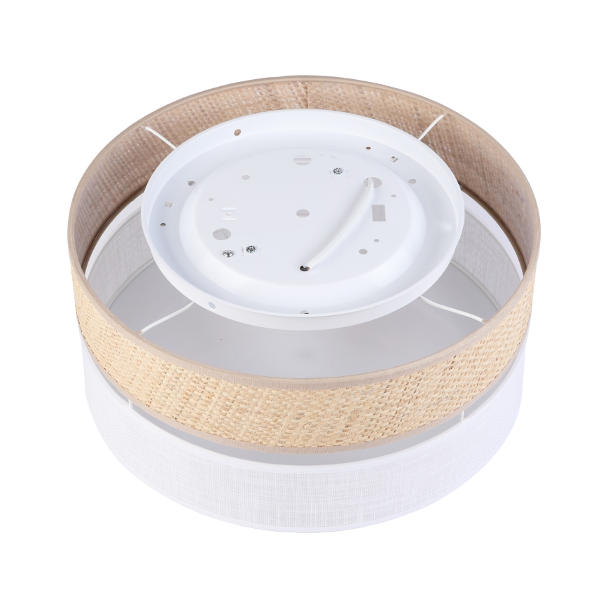 Plafoniera SIRJA DOUBLE BOHO 2xE14/15W/230V Ø 35 cm beige/bianco