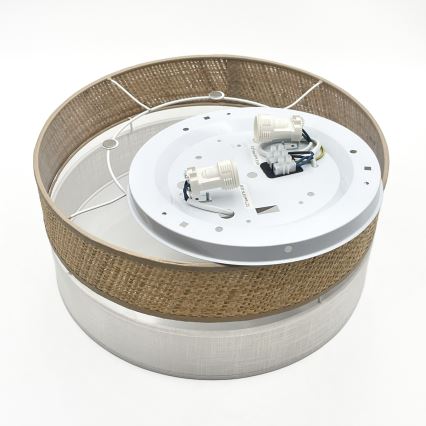Plafoniera SIRJA DOUBLE BOHO 2xE14/15W/230V Ø 35 cm beige/bianco