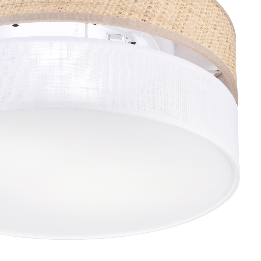 Plafoniera SIRJA DOUBLE BOHO 2xE14/15W/230V Ø 35 cm beige/bianco