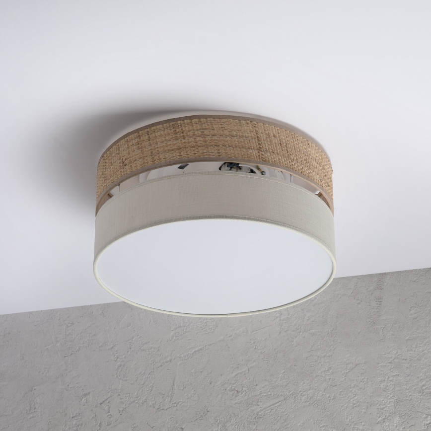 Plafoniera SIRJA DOUBLE BOHO 2xE14/15W/230V Ø 35 cm beige/crema