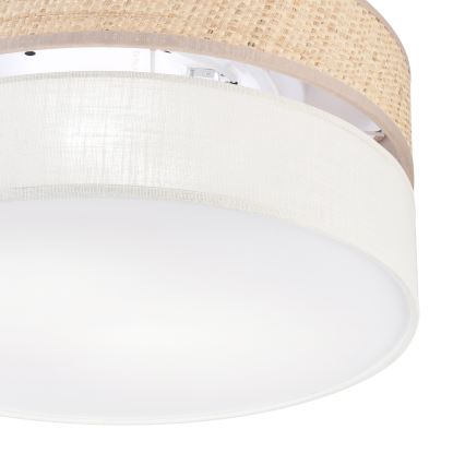 Plafoniera SIRJA DOUBLE BOHO 2xE14/15W/230V Ø 35 cm beige/crema