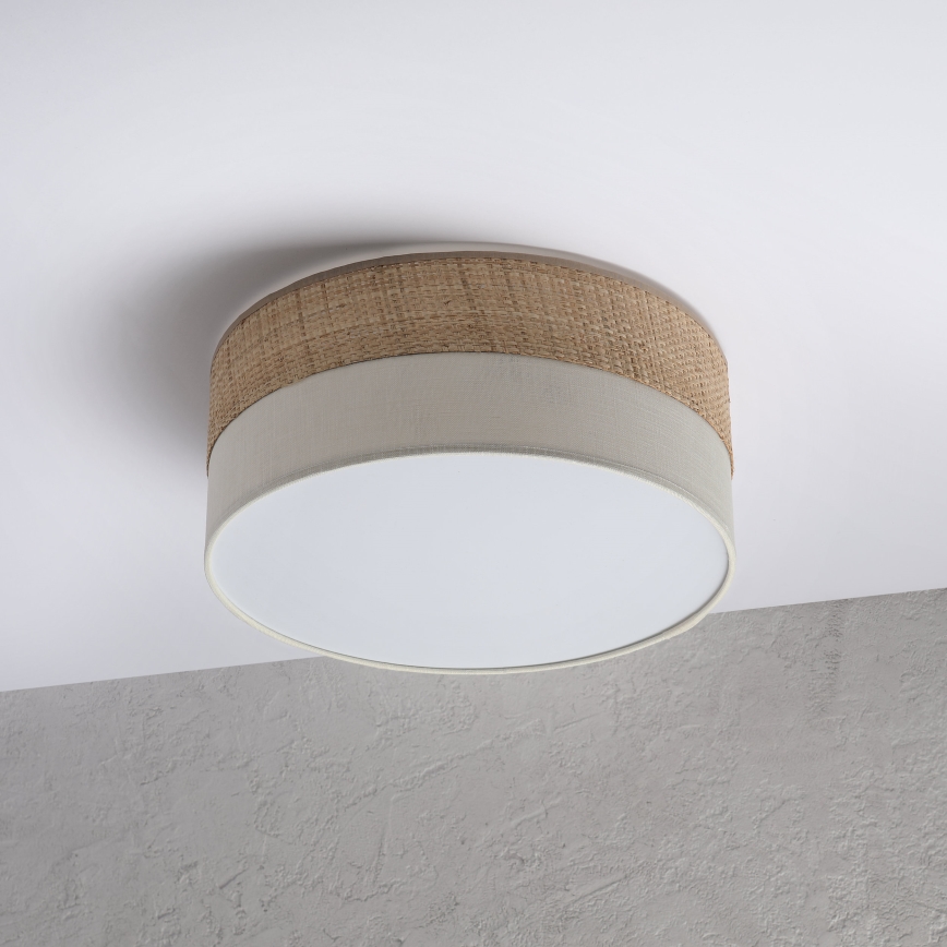 Plafoniera SIRJA DOUBLE BOHO 2xE14/15W/230V Ø 35 cm beige/crema