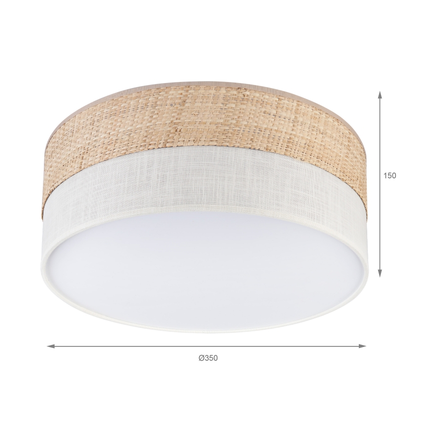 Plafoniera SIRJA DOUBLE BOHO 2xE14/15W/230V Ø 35 cm beige/crema