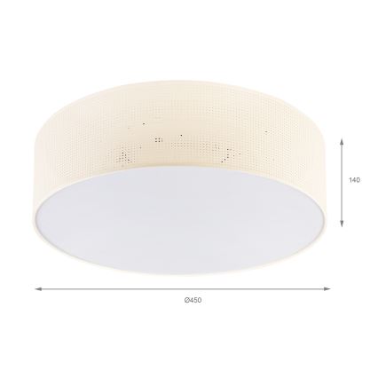 Plafoniera SIRJA PLISADO 4xE27/15W/230V Ø 45 cm colore crema