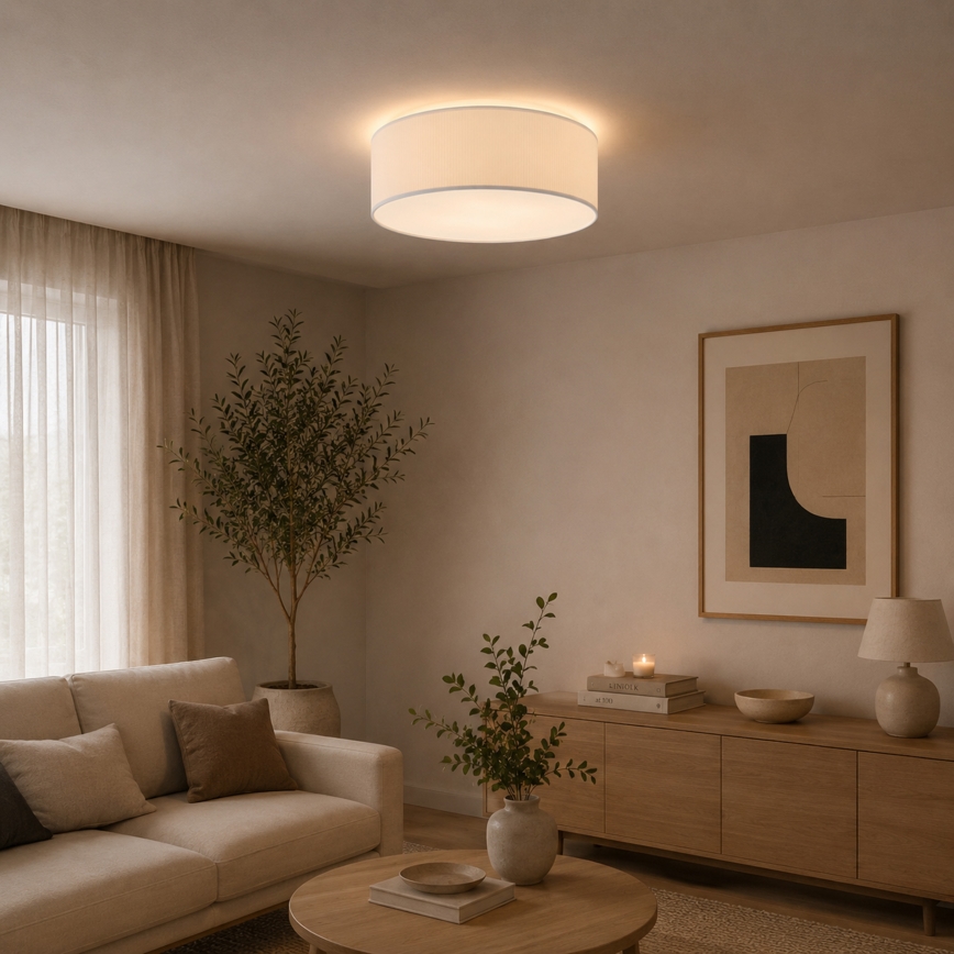 Plafoniera SIRJA PLISADO 4xE27/15W/230V Ø 45 cm crema