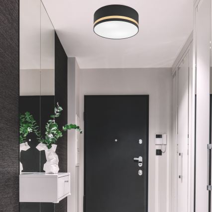 Plafoniera SIRJA STRIPE 2xE27/15W/230V diametro 35 cm nero