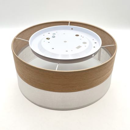 Plafoniera SIRJA WOOD 1xE27/15W/230V diametro 35 cm bianco/quercia