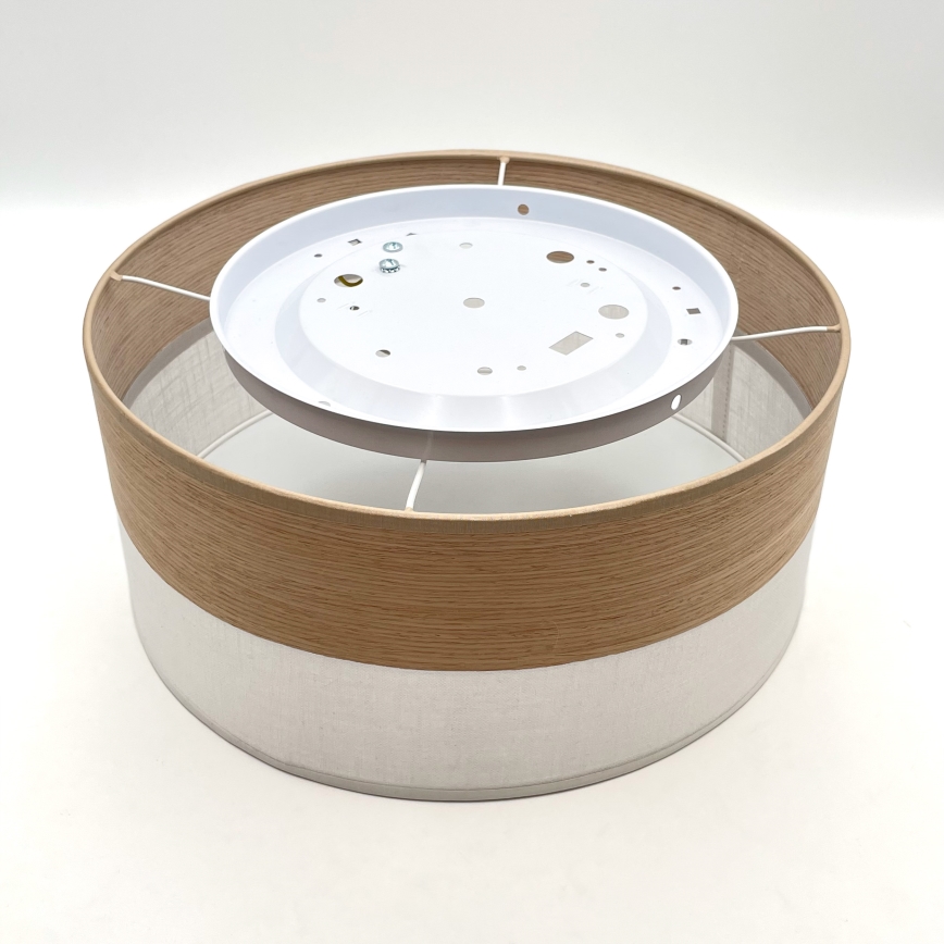 Plafoniera SIRJA WOOD 1xE27/15W/230V diametro 35 cm bianco/quercia