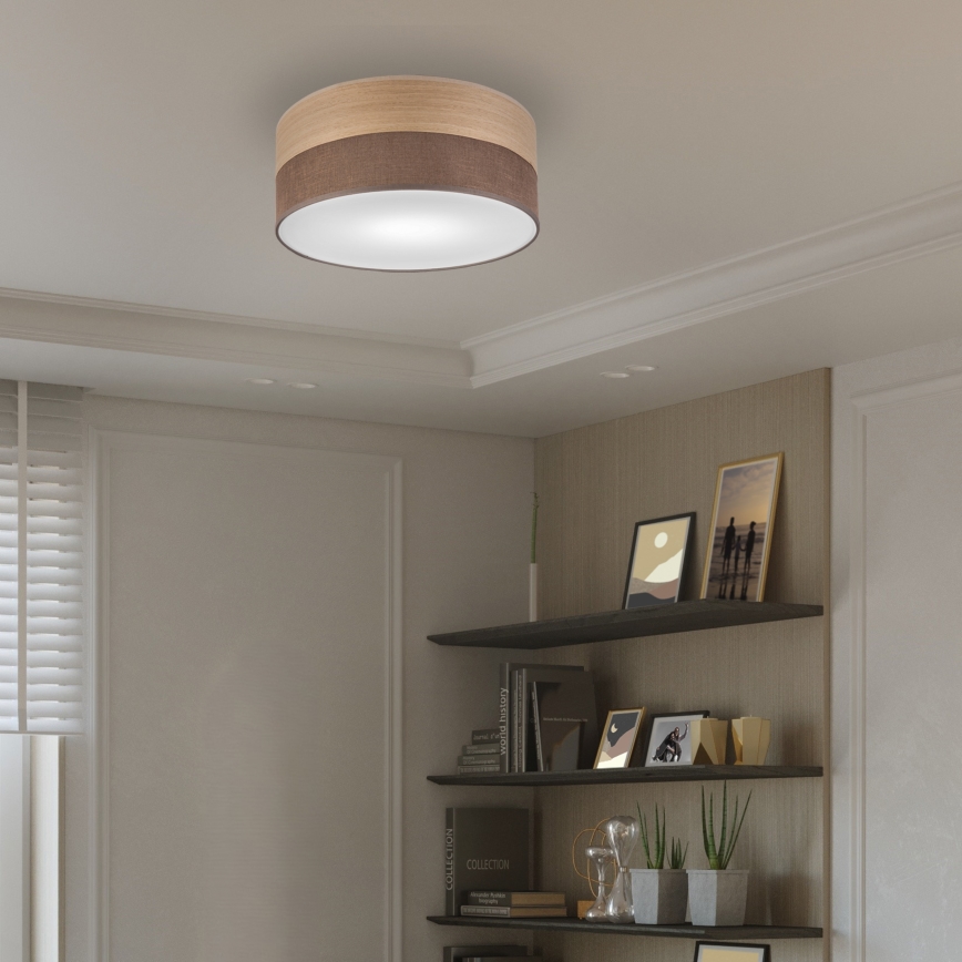 Plafoniera SIRJA WOOD 1xE27/15W/230V diametro 35 cm marrone/quercia