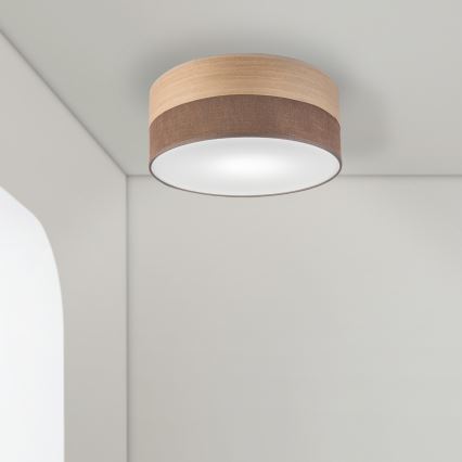 Plafoniera SIRJA WOOD 1xE27/15W/230V diametro 35 cm marrone/quercia