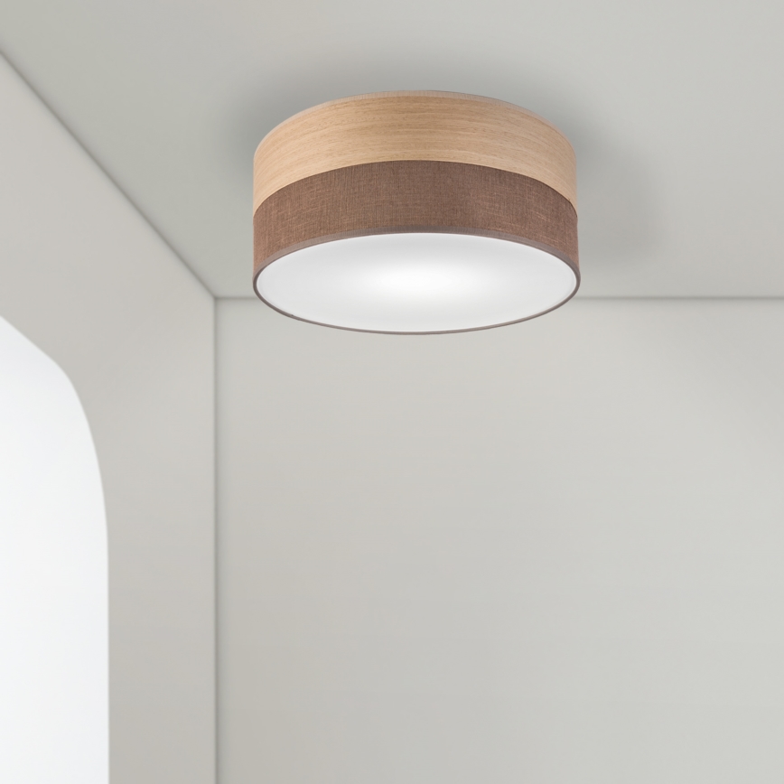 Plafoniera SIRJA WOOD 1xE27/15W/230V diametro 35 cm marrone/quercia