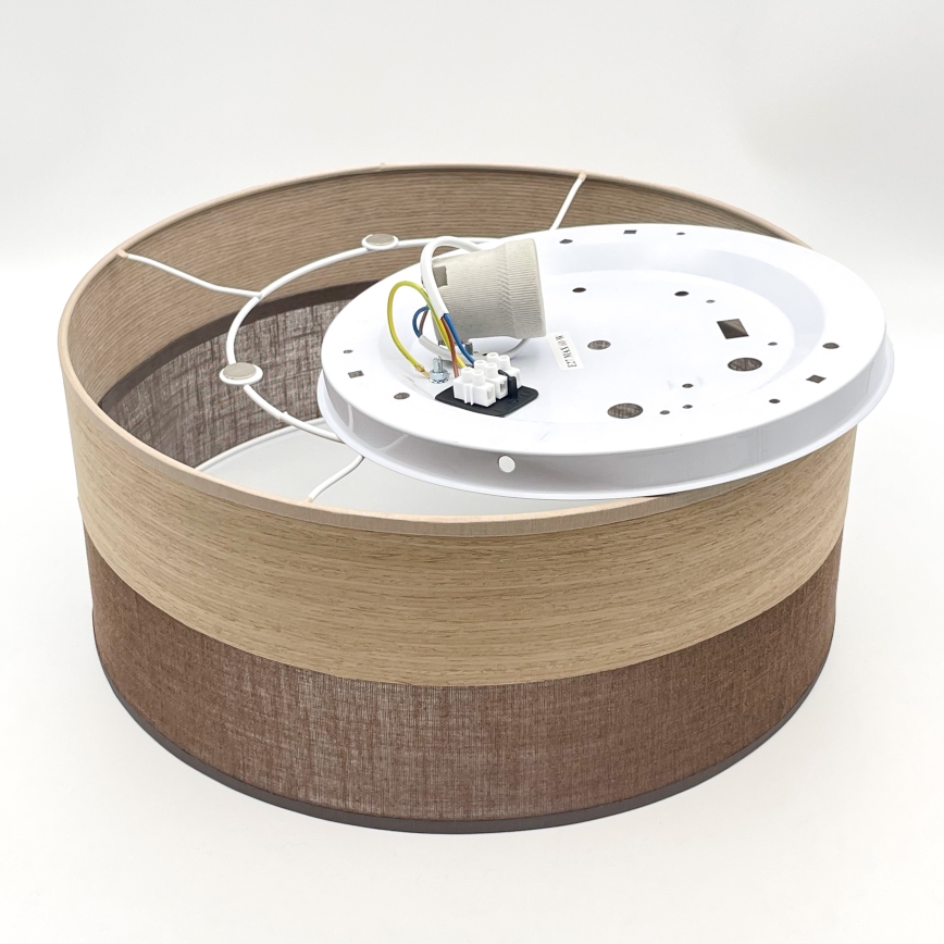 Plafoniera SIRJA WOOD 1xE27/15W/230V diametro 35 cm marrone/quercia