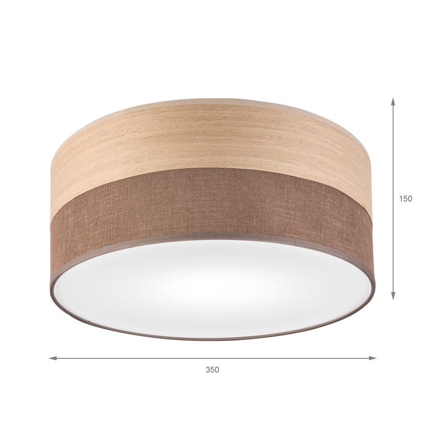 Plafoniera SIRJA WOOD 1xE27/15W/230V diametro 35 cm marrone/quercia