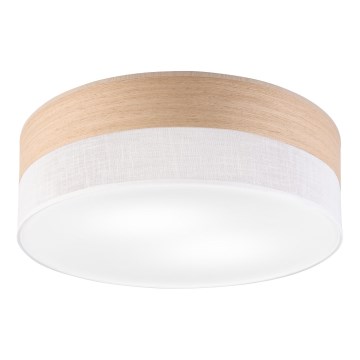 Plafoniera SIRJA WOOD 2xE27/15W/230V diametro 45 cm bianco/quercia