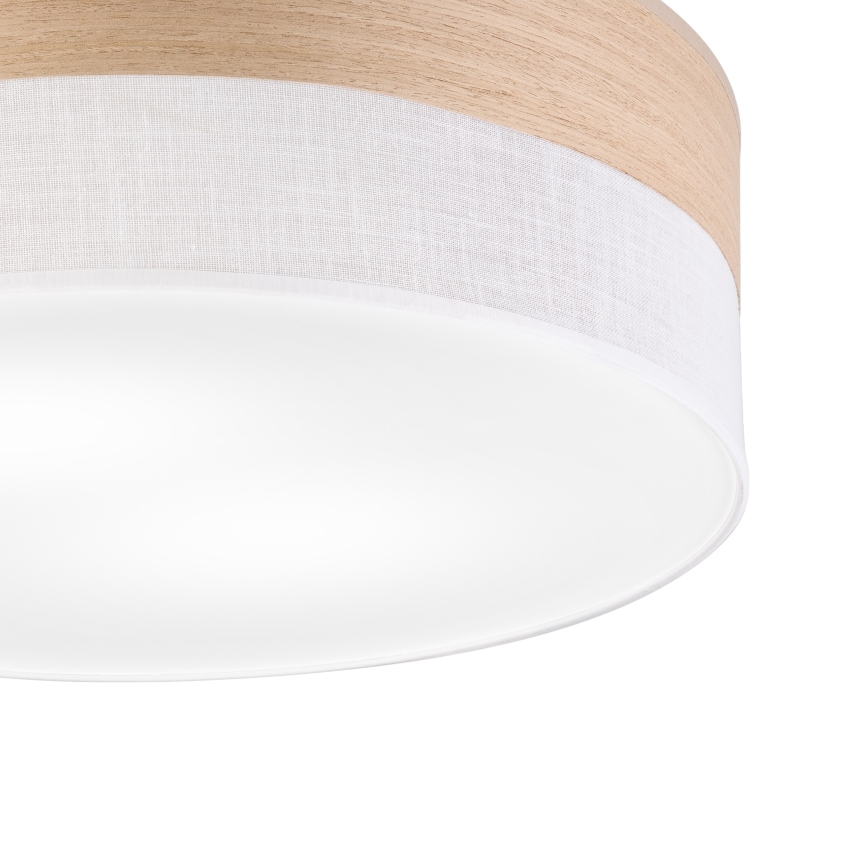 Plafoniera SIRJA WOOD 2xE27/15W/230V diametro 45 cm bianco/quercia