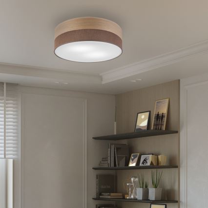 Plafoniera SIRJA WOOD 2xE27/15W/230V diametro 45 cm marrone/quercia