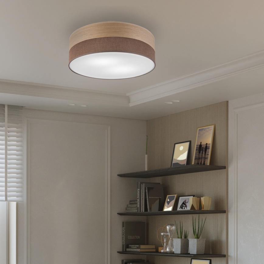Plafoniera SIRJA WOOD 2xE27/15W/230V diametro 45 cm marrone/quercia