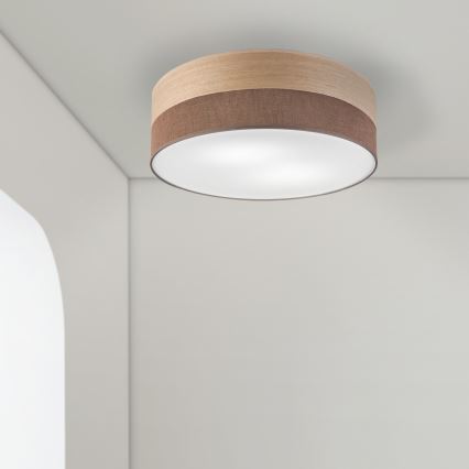 Plafoniera SIRJA WOOD 2xE27/15W/230V diametro 45 cm marrone/quercia