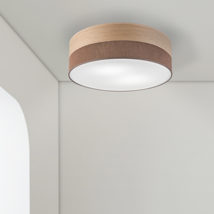 Plafoniera SIRJA WOOD 2xE27/15W/230V diametro 45 cm marrone/quercia