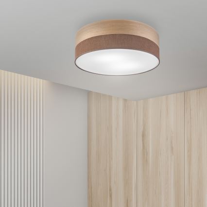 Plafoniera SIRJA WOOD 2xE27/15W/230V diametro 45 cm marrone/quercia