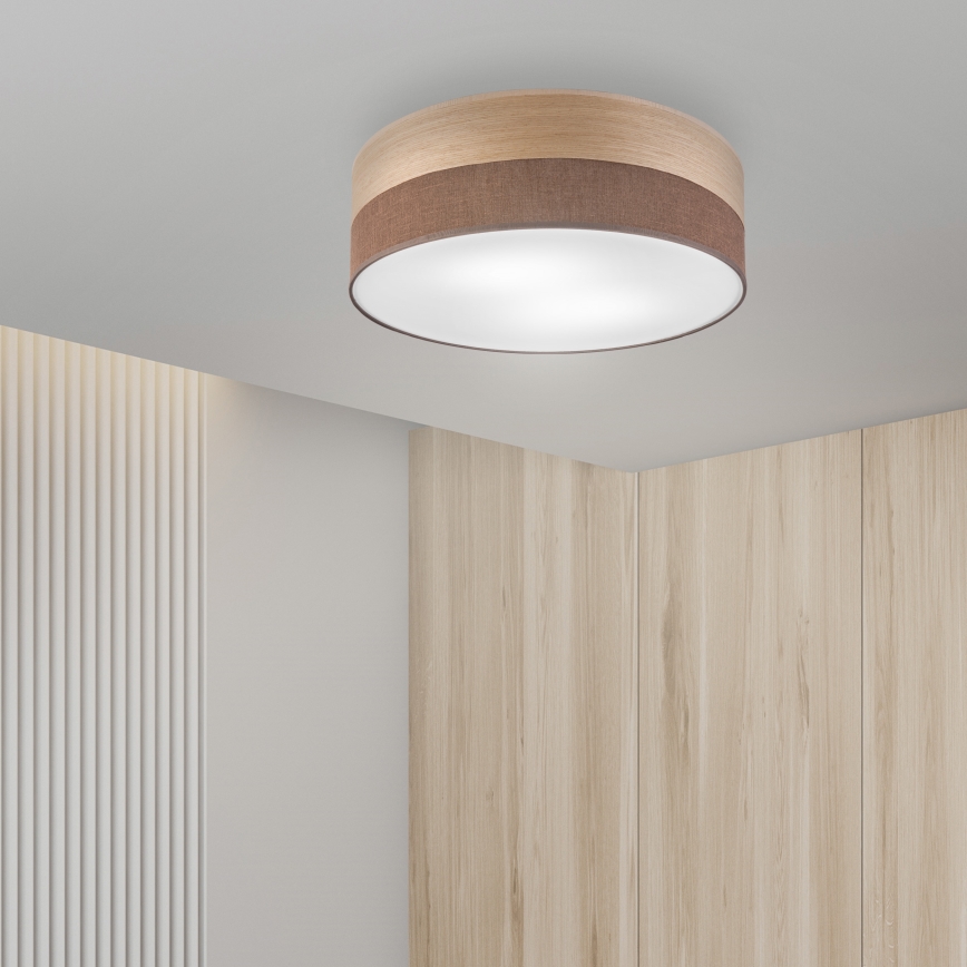 Plafoniera SIRJA WOOD 2xE27/15W/230V diametro 45 cm marrone/quercia