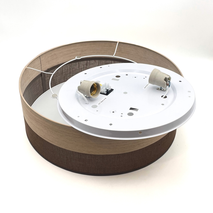 Plafoniera SIRJA WOOD 2xE27/15W/230V diametro 45 cm marrone/quercia