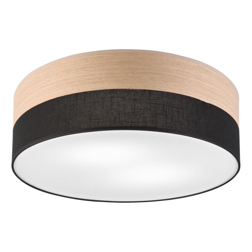 Plafoniera SIRJA WOOD 2xE27/15W/230V diametro 45 cm nero/quercia