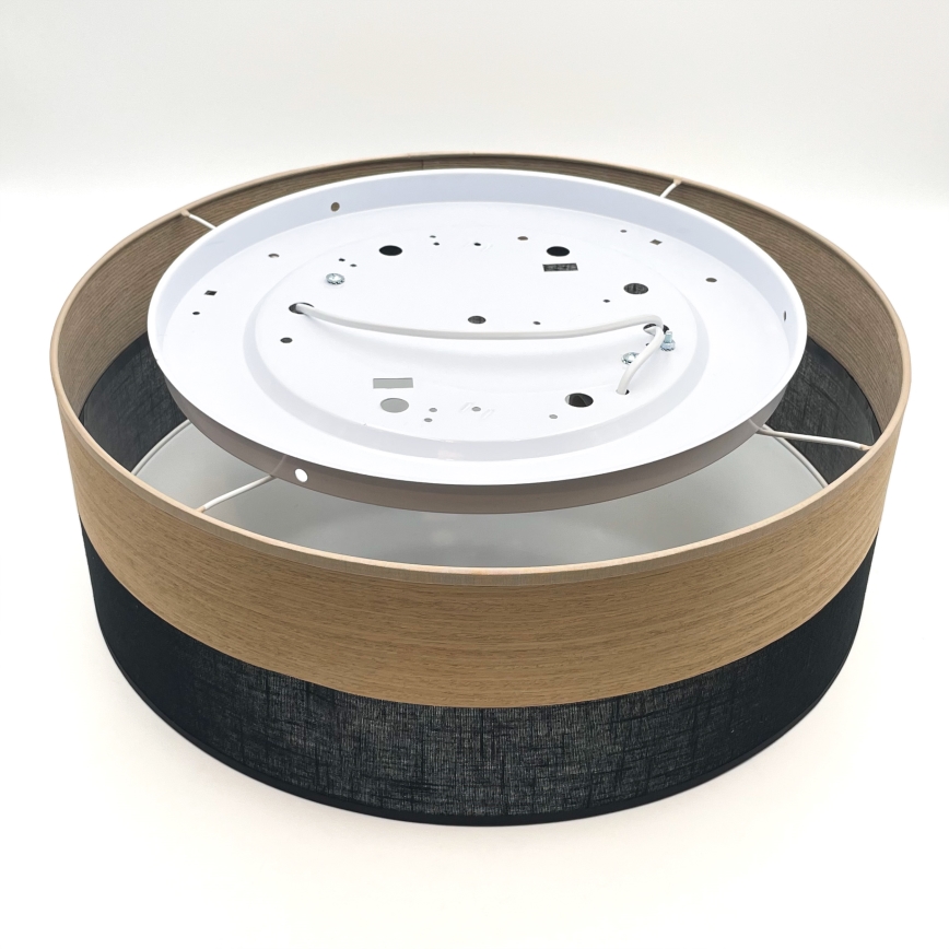 Plafoniera SIRJA WOOD 2xE27/15W/230V diametro 45 cm nero/quercia