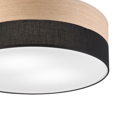 Plafoniera SIRJA WOOD 2xE27/15W/230V diametro 45 cm nero/quercia