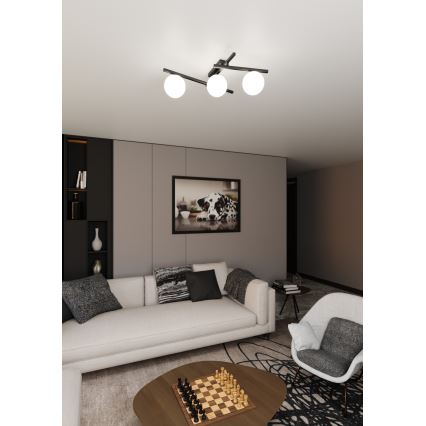 Plafoniera SMART 3xE14/10W/230V nero/bianco