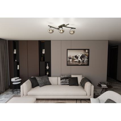 Plafoniera SMART 3xE14/10W/230V nero/grigio