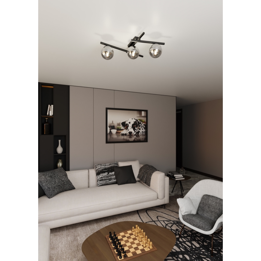 Plafoniera SMART 3xE14/10W/230V nero/grigio