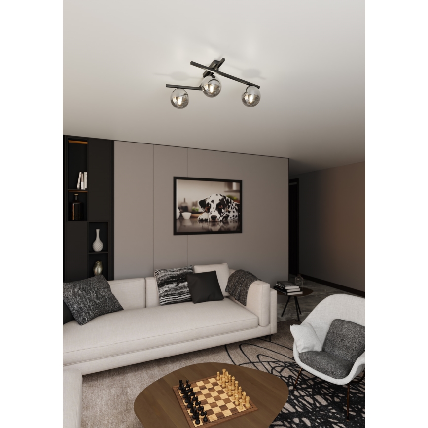 Plafoniera SMART 3xE14/10W/230V nero/grigio