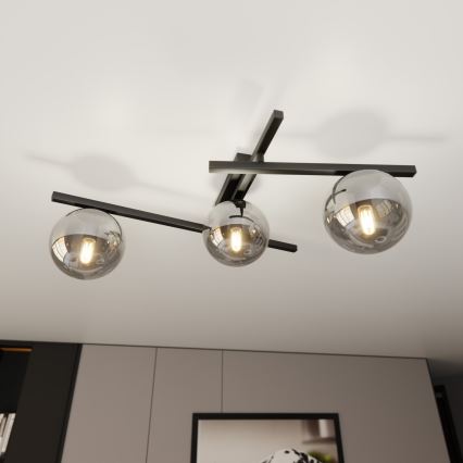 Plafoniera SMART 3xE14/10W/230V nero/grigio