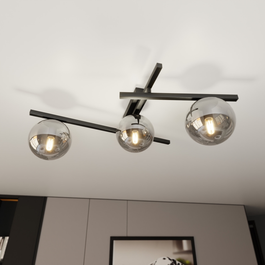 Plafoniera SMART 3xE14/10W/230V nero/grigio