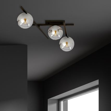 Plafoniera SMART 3xE14/10W/230V nero/grigio